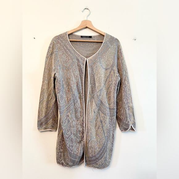 Peruvian connection pointelle knit long cardigan 100% Pima cotton lightweight - Picture 1 of 8